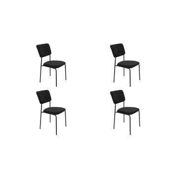 Set 4 scaune, tapitate cu stofa, s-209, negru - Img 1