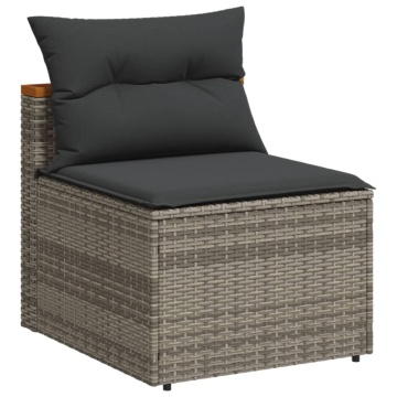 Set canapea de grădină cu perne, 5 piese, poliratan/lemn acacia - Img 4