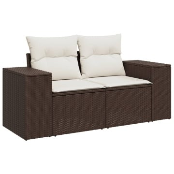Set canapele de grădină, 4 piese, cu perne, maro poliratan maro - Img 3