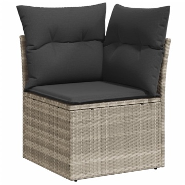 Set canapele de grădină cu perne, 7piese gri deschis poliratan - Img 4