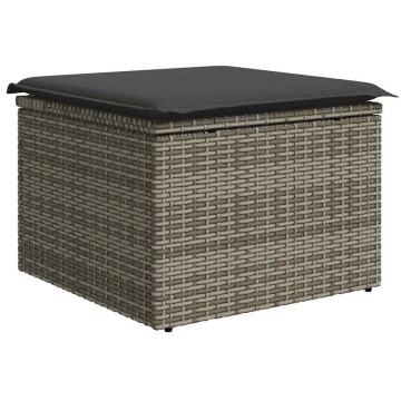 Set canapele grădină cu perne 7 piese gri poliratan/lemn acacia - Img 5