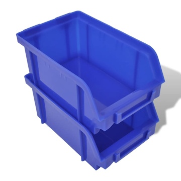 Set coș depozitare pt garaj, montat pe perete 30 buc albastru, plastic - Img 4