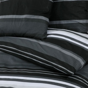Set cu husă de pilotă, negru și alb, 260x220 cm, bumbac - Img 5