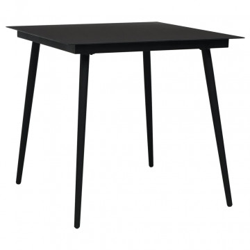 Set cu masă pentru grădină, 3 piese, negru, ratan PVC - Img 6