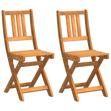 Set de 2 scaune pliabile de grădină 36x46x85 cm Lemn masiv de Acacia - Img 2