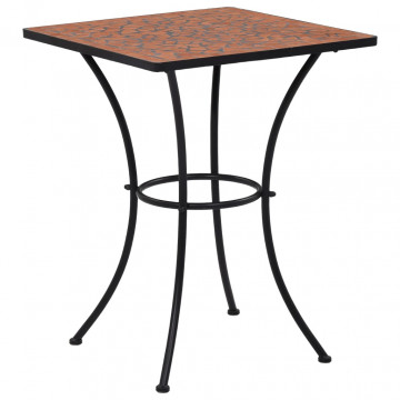 Set de bistro mozaic, 3 piese, cărămiziu, placă ceramică - Img 2
