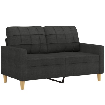 Set de canapele cu perne, 2 piese, negru, textil - Img 3