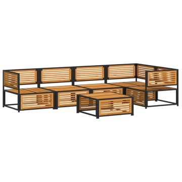 Set de canapele grădină cu perne, 6 piese, lemn masiv acacia - Img 3
