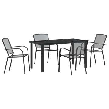 Set de Dining de Grădină 5 Piese Antracit Oțel - Img 2