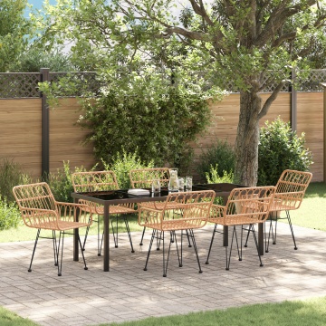 set de dining de grădină pe 7 piese din rattan sintetic - Img 1