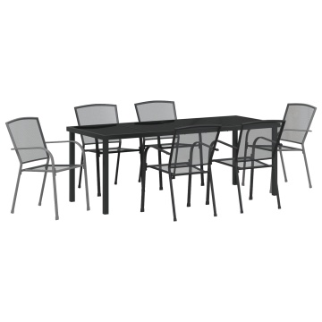 Set de Dining pentru Grădină 7 Piese Oțel Antracit - Img 2