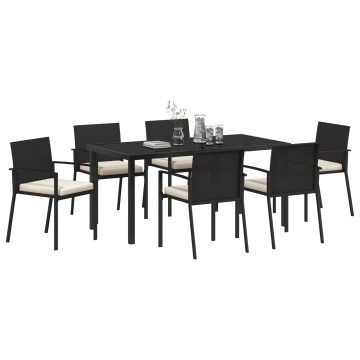 Set de dining pentru grădină 7 piese Ratan Negru - Img 3