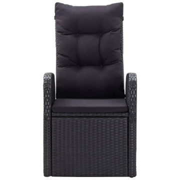 Set de masă pentru grădină, 7 piese, cu perne, negru - Img 8