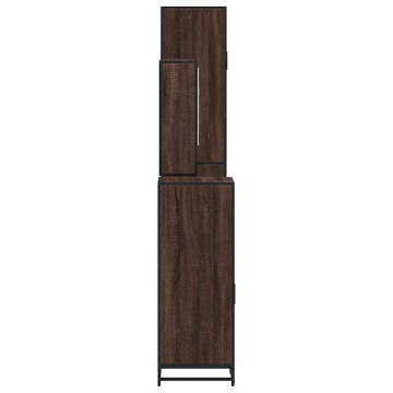 Set de mobilier de baie din 4 piese din lemn de stejar maro - Img 6