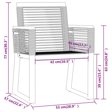 Set de mobilier pentru grădină, 5 piese, negru - Img 6