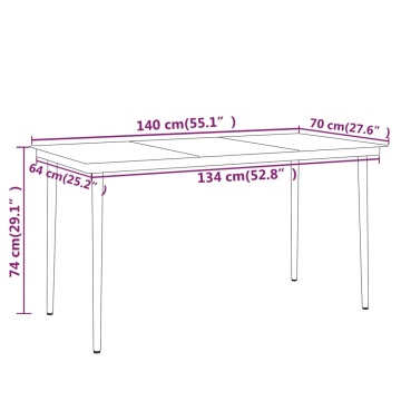 Set de mobilier pentru grădină, 5 piese, negru - Img 7
