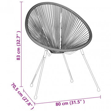 Set de mobilier pentru grădină, 5 piese, negru - Img 7