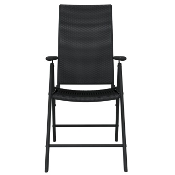 Set de mobilier pentru grădină, 7 piese, negru - Img 4