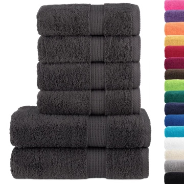 Set de prosoape premium 6 piese, antracit, 600 g/m² 100% bumbac - Img 2