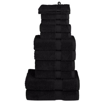 Set de prosoape premium SOLUND, 12 piese, negru, 600 g/m² - Img 1