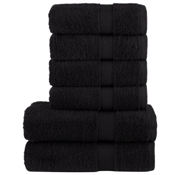 Set de prosoape premium SOLUND, 6 piese, negru, 600 g/m² - Img 1