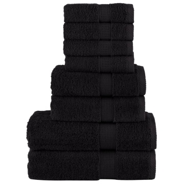 Set de prosoape premium SOLUND, 8 piese, negru, 600 g/m² - Img 1
