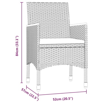 Set de servit masa pentru grădină, 5 piese, gri și negru - Img 6