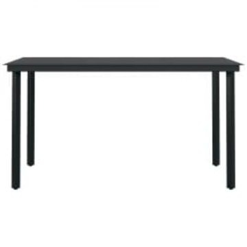 Set de servit masa pentru grădină, 5 piese, gri și negru - Img 8