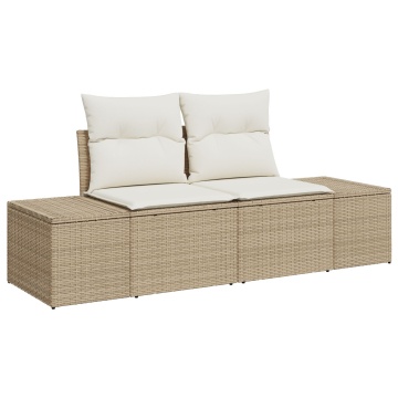 Set de sofa de grădină Set de 5 Bej Ratan Mobilier de exterior - Img 4