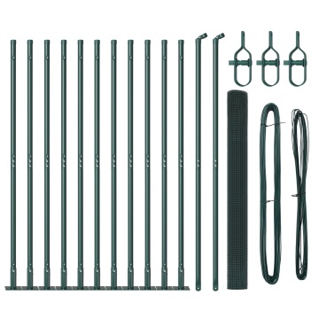 Set de stâlpi de gard din oțel Set de 2 Verde - Img 2