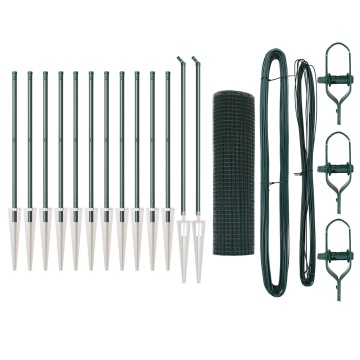 Set de Stâlpi de Gard Set de 2 Verde Metal 25 x 0.5 m Rezistent - Img 2
