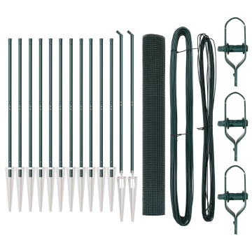 Set de Stâlpi de Împrejmuire Set de 2 Verde Metal 25 x 1 m - Img 2