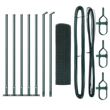 Set de Stâlpi din Metal Set de 2 Verde Metal 10 m Durabil - Img 2