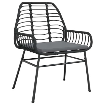 Set de sufragerie de grădină 5 piese neagră Sticlă Poly Rattan - Img 4