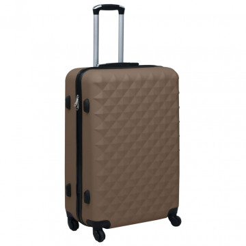 Set de valize cu carcasă rigidă, 2 piese, maro, ABS - Img 3
