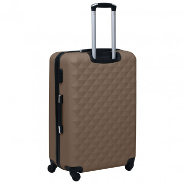 Set de valize cu carcasă rigidă, 2 piese, maro, ABS - Img 8