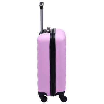 Set de valize cu carcasă rigidă, 2 piese, roz, ABS - Img 7
