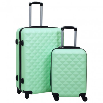 Set de valize cu carcasă rigidă, 2 piese, verde mentă, ABS - Img 1