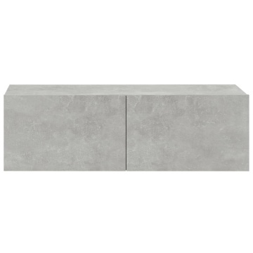 Set dulap TV, 6 piese, gri beton, lemn prelucrat - Img 5