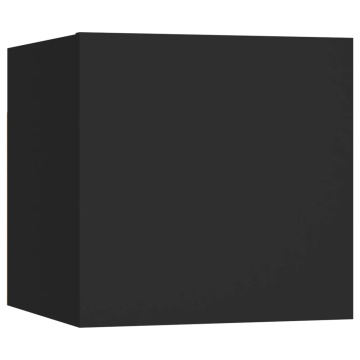 Set dulapuri TV, 7 piese, negru, lemn prelucrat - Img 5