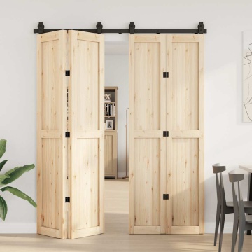 Set feronerie pentru ușă glisantă, negru, 183 cm, oțel - Img 3
