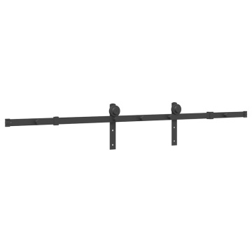 Set feronerie pentru ușă glisantă, negru, 183 cm, oțel - Img 6