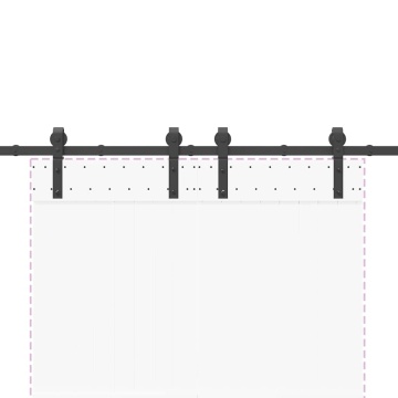 Set feronerie pentru ușă glisantă, negru, 183 cm, oțel - Img 7