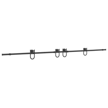 Set feronerie pentru ușă glisantă, negru, 183 cm, oțel - Img 2