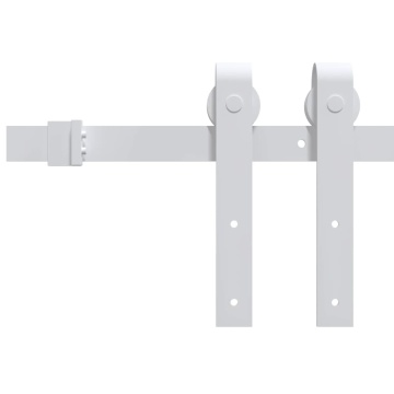 Set feronerie pentru uși glisante, alb, 183 cm, oțel - Img 3