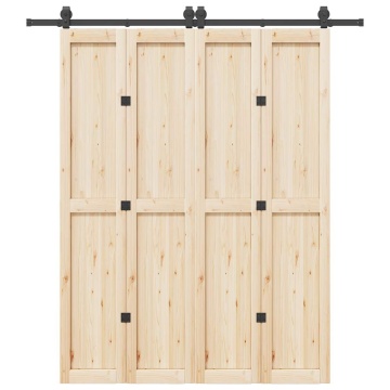 Set feronerie pentru uși glisante, negru, 200 cm, oțel - Img 1