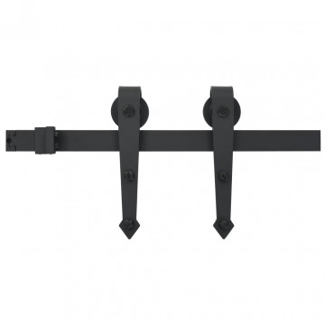 Set feronerie pentru uși glisante SKIEN, negru, 200 cm, oțel - Img 2