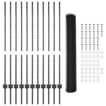 Set Gard Grădină Set de 2 Gri Oțel Vopsit Electrostatic - Img 4