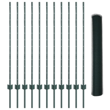 Set Gard Hexagonal Set de 2 Verde Metal 25 x 1.2 m Rezistent - Img 2