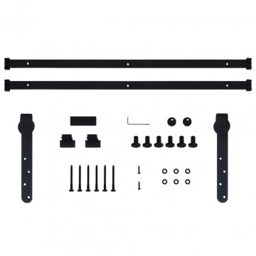 Set glisare ușă mini pentru dulap, oțel carbon, 183 cm - Img 6